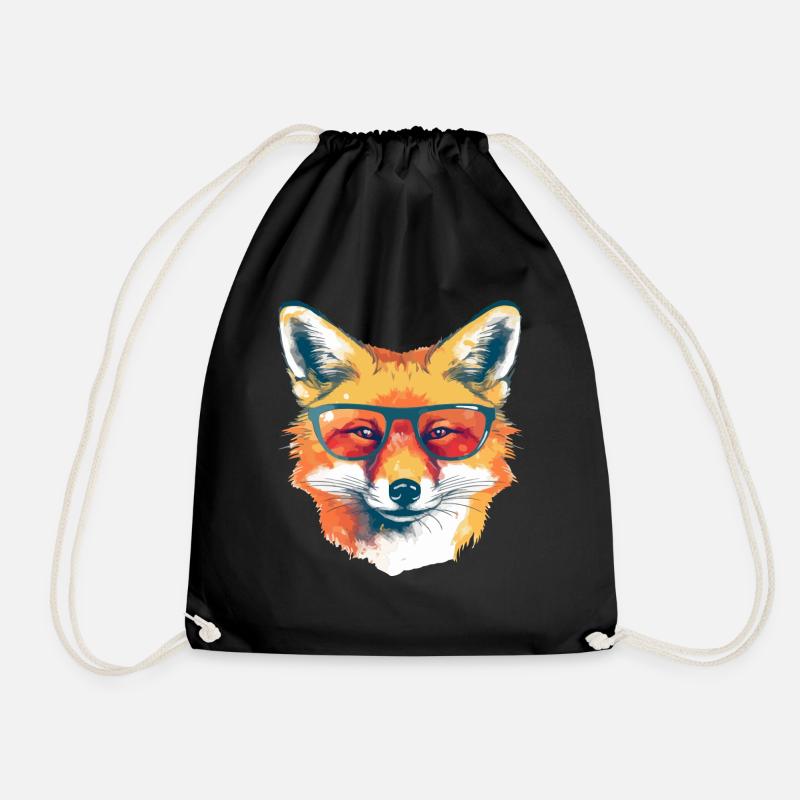 Rex, der bebrillte Fuchs - Turnbeutel - Schwarz