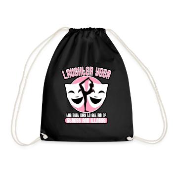 Laughter Yoga The Best Way To Get Rid Of Stress - Drawstring Bag - black - Front