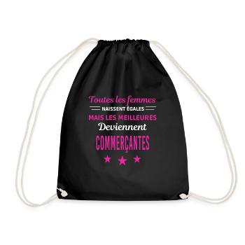 femmes naissent les meilleurs commerçantes - Sac de sport léger - noir - Devant