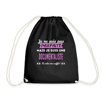 Je ne suis pas parfaite documentaliste - Sac de sport léger - noir - Devant