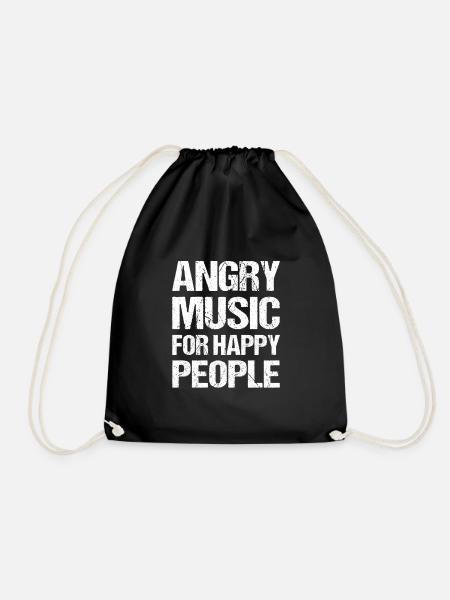 Angry Music For Happy People Metal Music Metalhead - Turnbeutel - Schwarz
