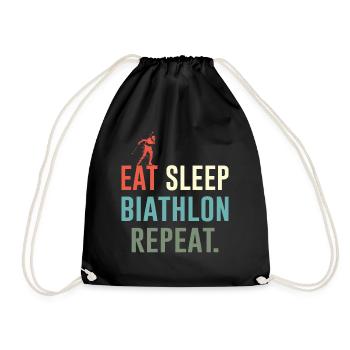 Biathlon Manger Dormir Répéter Sports d’hiver Ski - Sac de sport léger - noir - Devant