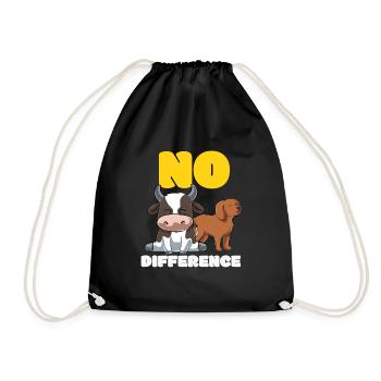 No Difference Tierrechte Tierschutz Vegan - Turnbeutel - Schwarz - Vorne