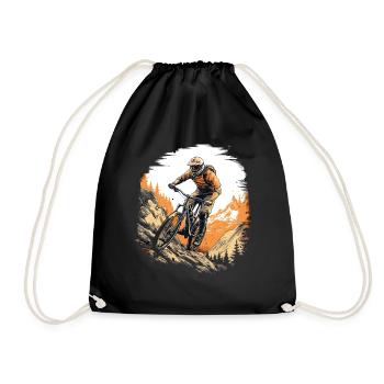 Radfahrer Downhill MTB Mountainbike Rad - Turnbeutel - Schwarz - Vorne