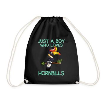 Just A Boy Who Loves Hornbills - Drawstring Bag - black - Front