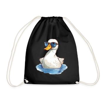 Süße Ente Küken im Sommer mit Sonnenbrille - Turnbeutel - Schwarz - Vorne