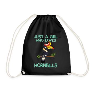 Just A Girl Who Loves Hornbills - Drawstring Bag - black - Front