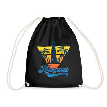 Hawaii Lighthouse Beach Design - Drawstring Bag - black - Front