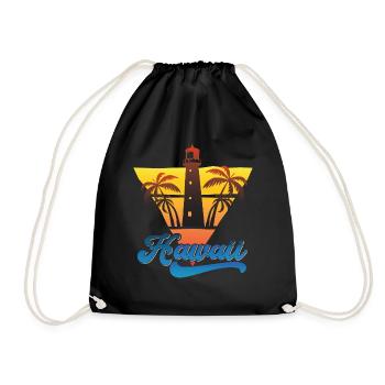 Hawaii Lighthouse Beach Design - Drawstring Bag - black - Front
