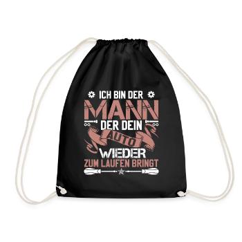Lustige Automechaniker Geschenke Schrauber - Turnbeutel - Schwarz - Vorne