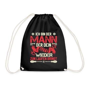 Männer Auto Werkstatt KFZ Mechaniker - Turnbeutel - Schwarz - Vorne