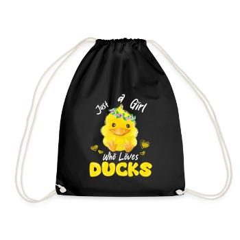 Just A Girl Who Loves Ducks - Drawstring Bag - black - Front
