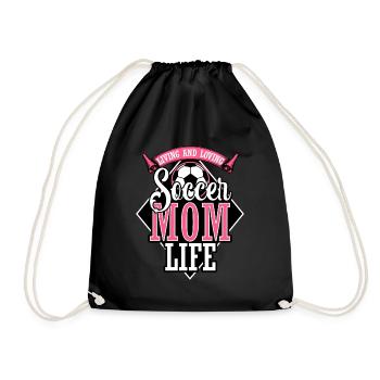 Living and loving Soccer Mom Life! - Drawstring Bag - black - Front