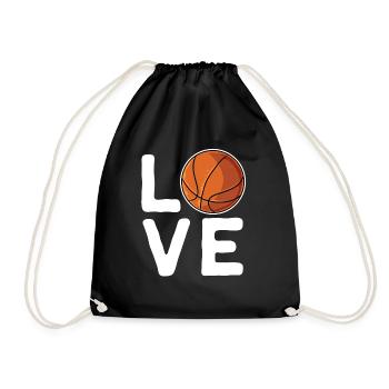 Basketball Love Basketballspieler Sportler Korb - Turnbeutel - Schwarz - Vorne