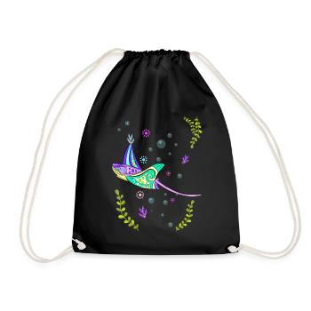 Colorful Stingray - Drawstring Bag - black - Front