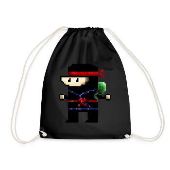 Pixel ninja warrior - Drawstring Bag - black - Front