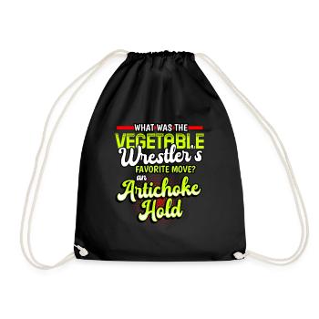 What Was The Vegetable Wrestlers Favorite Move - Drawstring Bag - black - Front