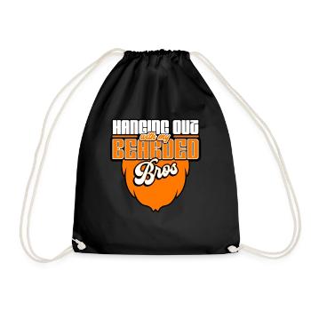 Hanging Out With My Bearded Bros - Drawstring Bag - black - Front