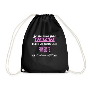 Je ne suis pas parfaite pongiste - Sac de sport léger - noir - Devant