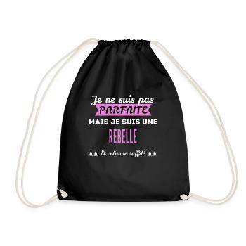 Je ne suis pas parfaite rebelle - Sac de sport léger - noir - Devant