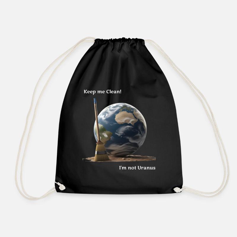 Clean Earth - Drawstring Bag - black