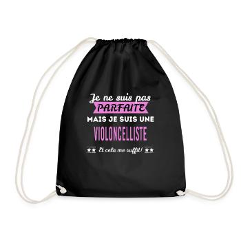 Je ne suis pas parfaite violoncelliste - Sac de sport léger - noir - Devant