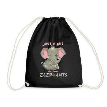 Just A Girl Who Loves Elephants - Drawstring Bag - black - Front