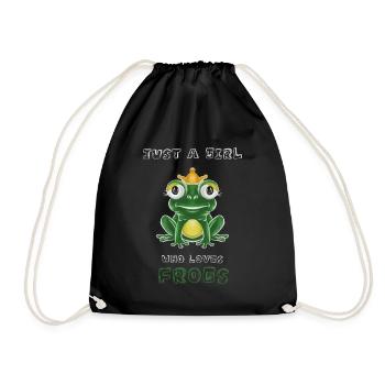 Just A Girl Who Loves Frogs - Drawstring Bag - black - Front