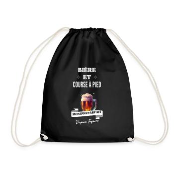 Bière Mon duo parfait depuis et course à pied - Sac de sport léger - noir - Devant