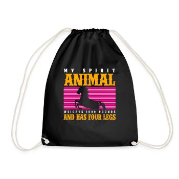 My Spirit Animal Weighs 1000 Pounds And Has Legs - Drawstring Bag - black - Front