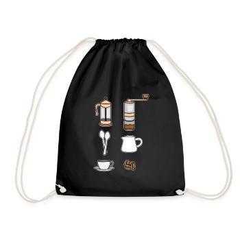 Kaffee Geschenk Männer Kaffee Trinken Barista - Turnbeutel - Schwarz - Vorne