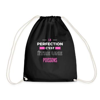 La perfection, c'est être une poissons - Sac de sport léger - noir - Devant