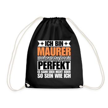 Perfekter Maurer - Turnbeutel - Schwarz - Vorne