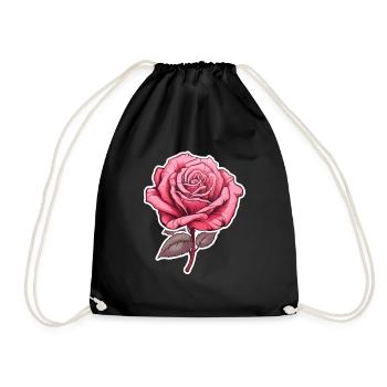 Rose rose - Sac de sport léger - noir - Devant