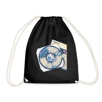 Disque vinyle avec pochette - Sac de sport léger - noir - Devant