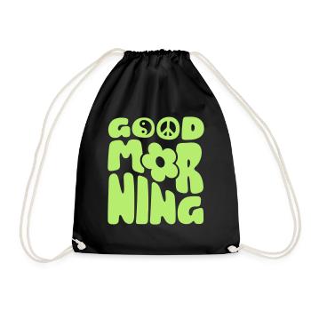 Good Morning - Drawstring Bag - black - Front