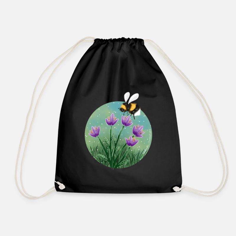 Abeille et fleurs - Sac de sport léger - noir