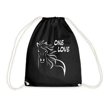 Pferd one love - Turnbeutel - Schwarz - Vorne