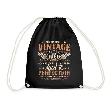 Vintage, 1969, Vintage Born, Cadeau d’anniversaire - Sac de sport léger - noir - Devant