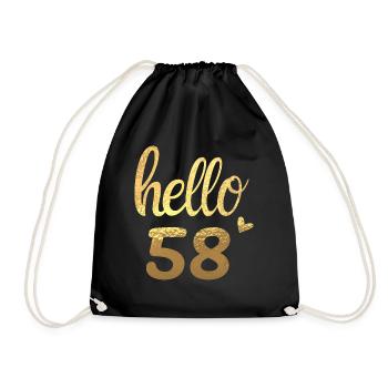 Hello 58 gold - Drawstring Bag - black - Front