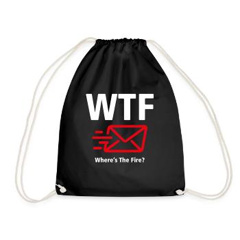 WTF T-Shirt - Where's The Fire? 01 - Drawstring Bag - black - Front
