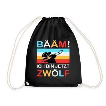 12. Geburtstag Geschenk Zwölf Bääm - Turnbeutel - Schwarz - Vorne