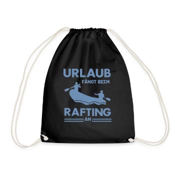 Rafting Abenteuer Schlauchboot Wassererlebnis Urla - Turnbeutel - Schwarz - Vorne