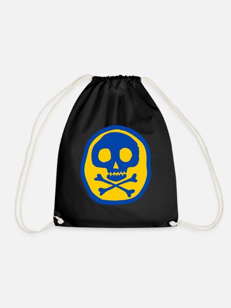 Skull and bones - Drawstring Bag - black