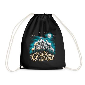 The goats are calling – time to go - Drawstring Bag - black - Front