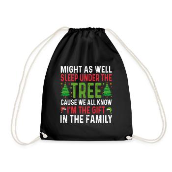 Weihnachten Kinder Weihnachten Humor Pyjamas Jungen Mädchen - Turnbeutel - Schwarz - Vorne
