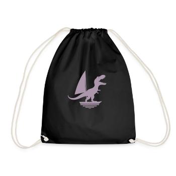 Dinosaure T-Rex Voilier Silhouette minimaliste - Sac de sport léger - noir - Devant