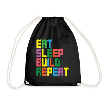Brick Builder Toys Blocks Clamping Blocks Bricks - Drawstring Bag - black - Front
