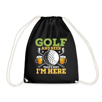 Golf et bière, c’est pourquoi je suis ici Golfeur amateur - Sac de sport léger - noir - Devant