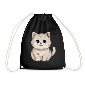 Chat persan - Sac de sport léger - noir - Devant